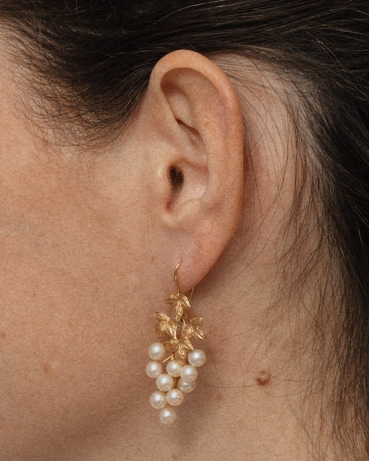 boucles d'oreilles grappe en or jaune 18 carat boucles d'oreilles grappe en or jaune 18 carat