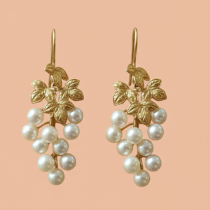 boucles d'oreilles grappe en or jaune 18 carat