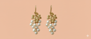 boucles d'oreilles grappe en or jaune 18 carat