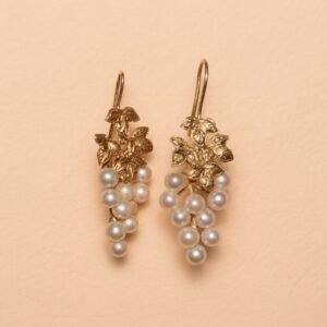 boucles d'oreilles grappe en or jaune 18 carat