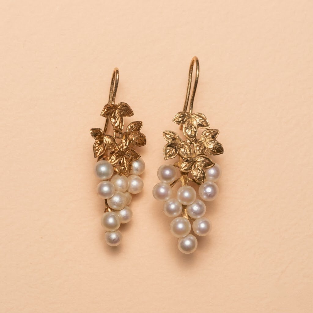 boucles d'oreilles grappe en or jaune 18 carat boucles d'oreilles grappe en or jaune 18 carat